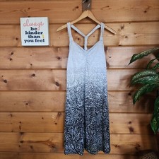 Dakini Gray Active Fit Flare Dress Racerback Ombre Stretch Ombre Bra Ruched Sz M