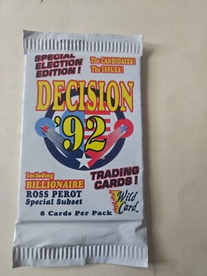 1992 Wild Card Decision '92 Trading Cards Sealed Package Clinton Bush Perot
