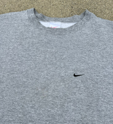 nike grey mini swoosh oversized sweatshirt