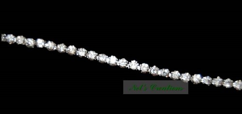 Meter, Silver clear crystal rhinestone encased in silver metal chain trim, 3mm - Picture 5 of 5