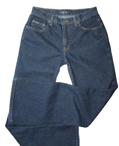 Y2k LEI Flare Jeans 7 28x32 Dark indigo blue Flared bell bottom Vtg 9.5"rise New - Picture 8 of 13