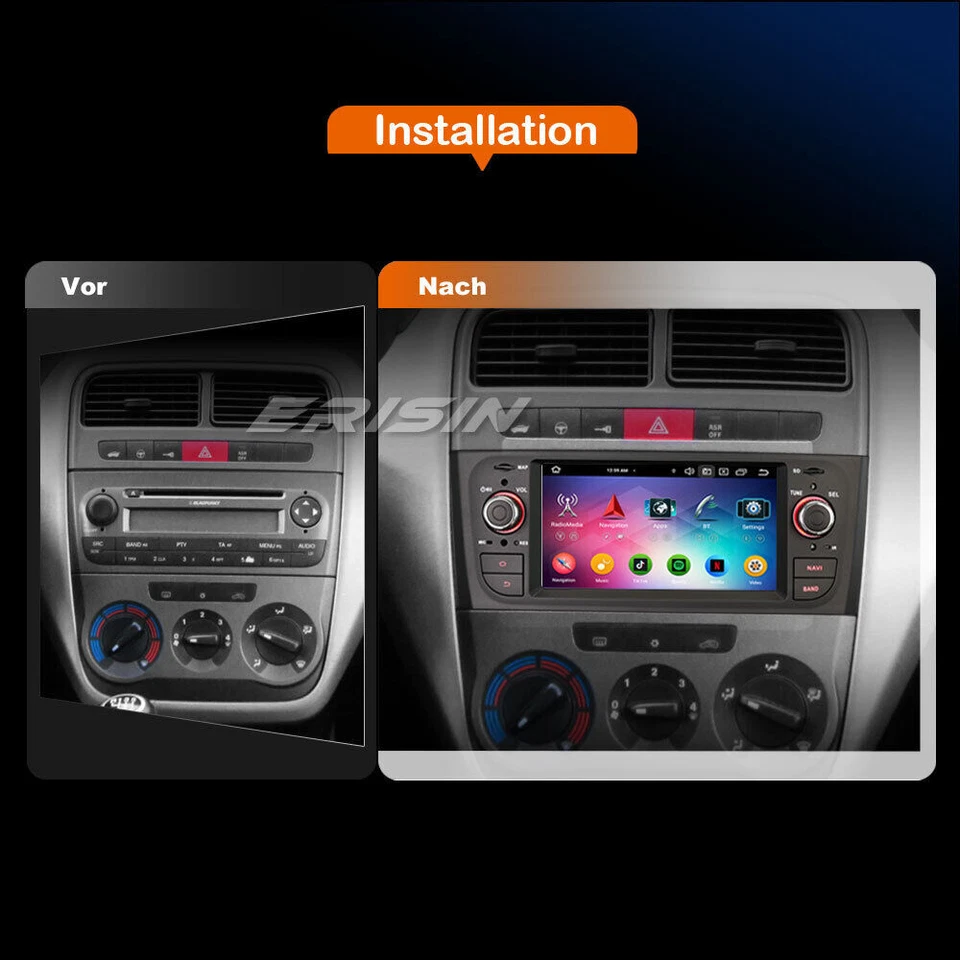 8-Kern Android 14 CarPlay Autoradio Fiat Grande Punto Linea BT 5.0 GPS WIFI 64GB - Bild 2 von 4