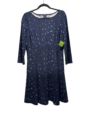 Kate Spade Broome Street Leopard Ponte Dress, Light Adriatic Blue - 14