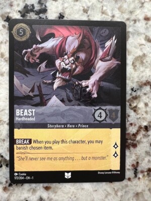 DISNEY LORCANA THE FIRST CHAPTER FOIL UNCOMMON CARD BEAST 172/204 | eBay DISNEY LORCANA THE FIRST CHAPTER FOIL UNCOMMON CARD BEAST 172/204 | eBay