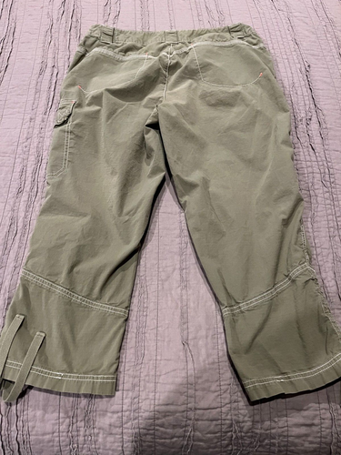 Women's TITLE NINE Brash Green Hiking Cotton Stretch Capri Pants Size 8 - Picture 6 of 7