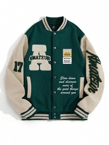 Porsche vintage style Leather Wool Letterman Bomber Varsity Jacket embroidery - 第 1/1 張圖片