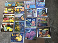 LABELS FRUIT VEGGIE CRATE BOX 17 ORIGINAL1920s 1930s WEST COAST and  CALIFORNIA