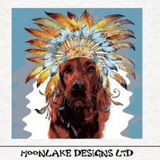 Dog-Red Setter pop art style- Fabric Craft Panels in 100% Cotton or Polyester