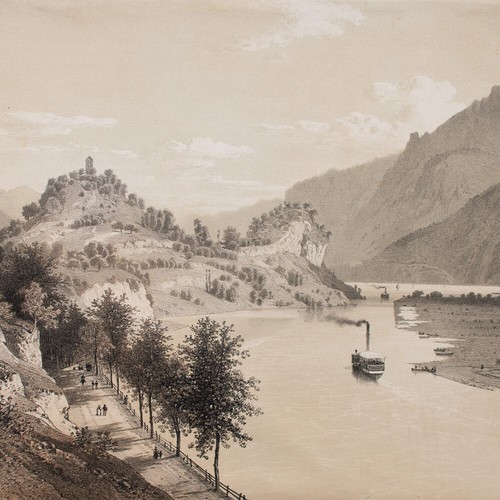 Vierwaldstättersee Landschaft Schweiz Historische Ansicht Lithografie Mitte 19 J