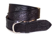 ACORN OAK LEAF WESTERN LEATHER 1 1/2" WORK WEAR BIKER BELT  BUCKLE