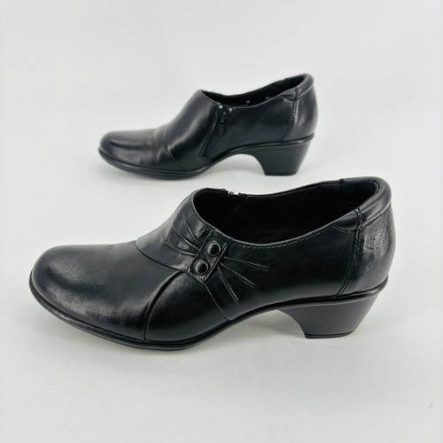 Stivaletti da donna 8 M Clarks pieghevoli Wish Envy pelle nera slip on 39126 - Foto 7 di 11