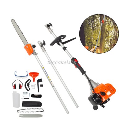 52CC Gas Pole Saw Pruner Pruning Saw Powered Extend Wood Tree Trimmer 2 Stroke