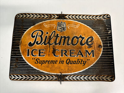 Biltmore Orange Spinner metal sign Ice Cream Incredibly Rare Rust