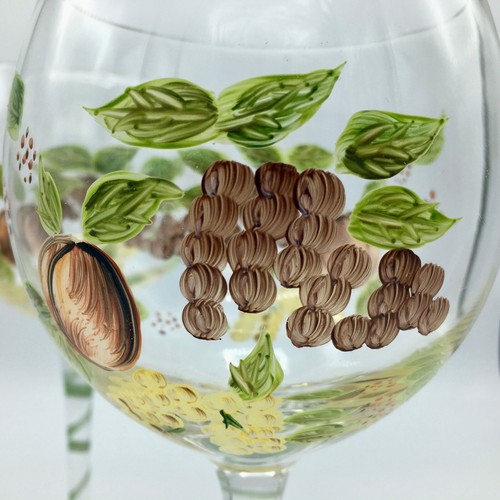 Pair of Vintage Hand Painted Wine Glasses - Picture 6 of 8