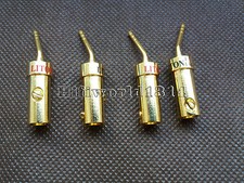 4x HIFI LT Speaker Cable wire Plug Connector 2mm Pin Gold Plated USA Audio