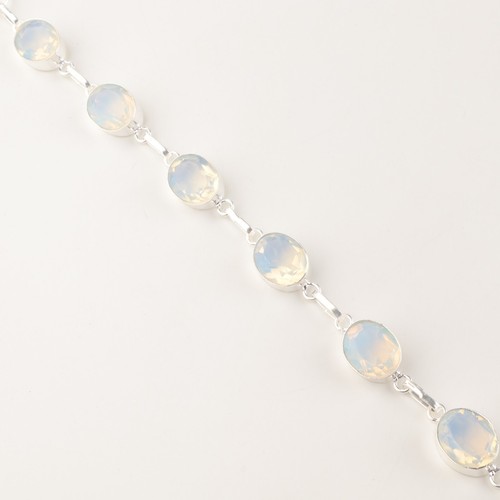 Milky Opal Edelstein 925 Sterling Silber Oktober Geburtsstein Armband Schmuck Geschenk - Bild 7 von 8