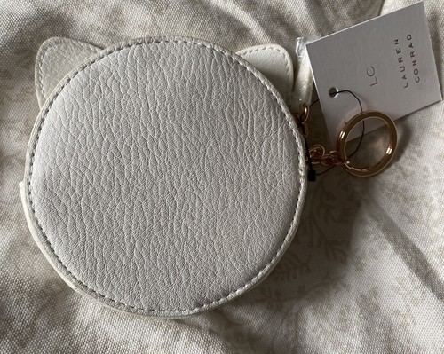 Lauren Conrad Cool Kitty Coin Pouch White Cat Wallet NWT - Picture 5 of 7