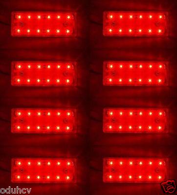8 x 12 SMD LEDs ROTE MARKIERUNGSLEUCHTEN 24V RÜCKLEUCHTEN LKW LKW UMRISS