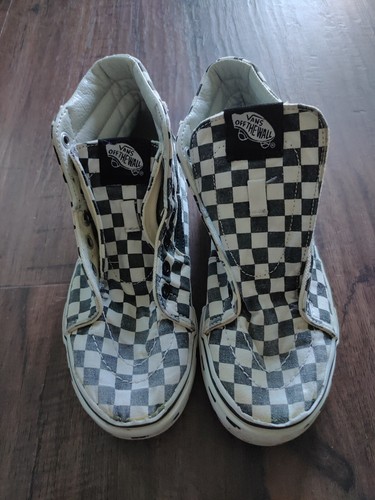 checkered vans no laces