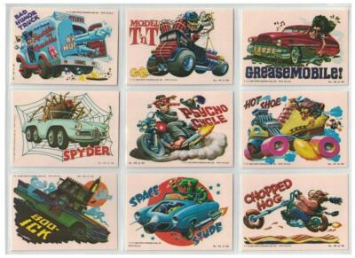 1980 WEIRD WHEELS FULL SET 55 CARDS LIKE WACKY PACKAGES or GARBAGE