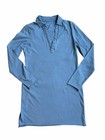 Frank & Eileen Light Blue Nicole Long Sleeve Collared Henley Dress