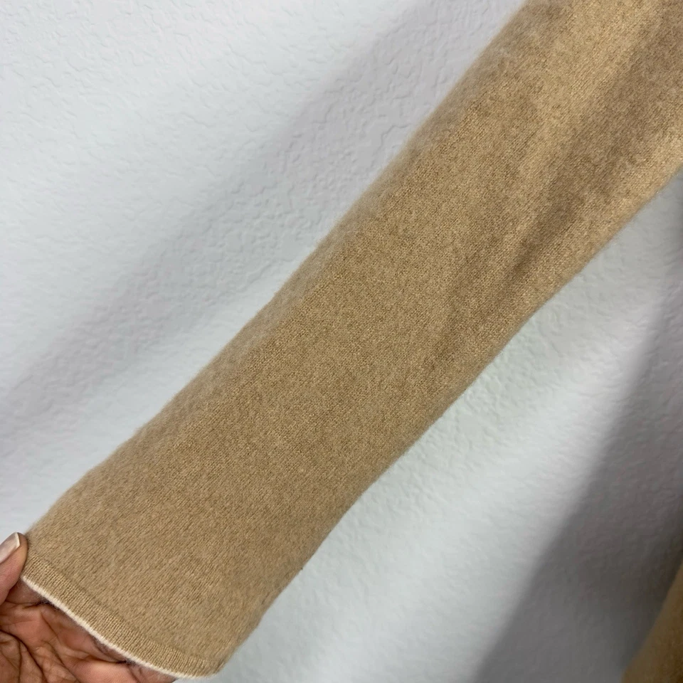 Suéter Lauren Hansen Mujer M Marrón Cachemira Parche en el Codo Preppy Cárdigan Neutro Foto 4 de 4