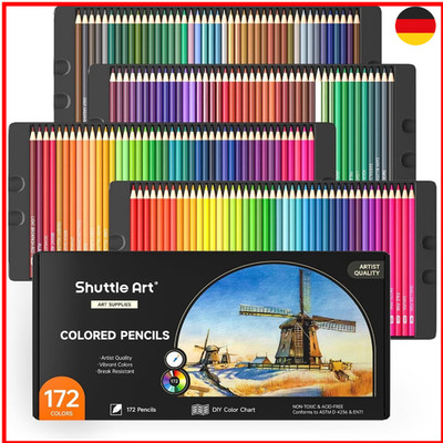 Shuttle Art 172 Buntstifte Set, perfekte Buntstifte für Erwachsene, Kinder und