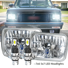 Pair 7x6" Headlights H4 6000K 7"x 6" FIT Toyota Hilux 1988-1997 Pickup 1982-1995