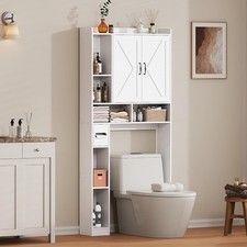Over the Toilet Storage Cabinet, 31 W Bathroom Organizer with Double Doors,