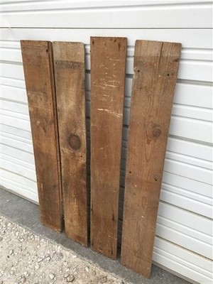 4 Barn Wood Reclaimed Planks, Wall Siding Boards, Rabbet Edge Lumber A43,