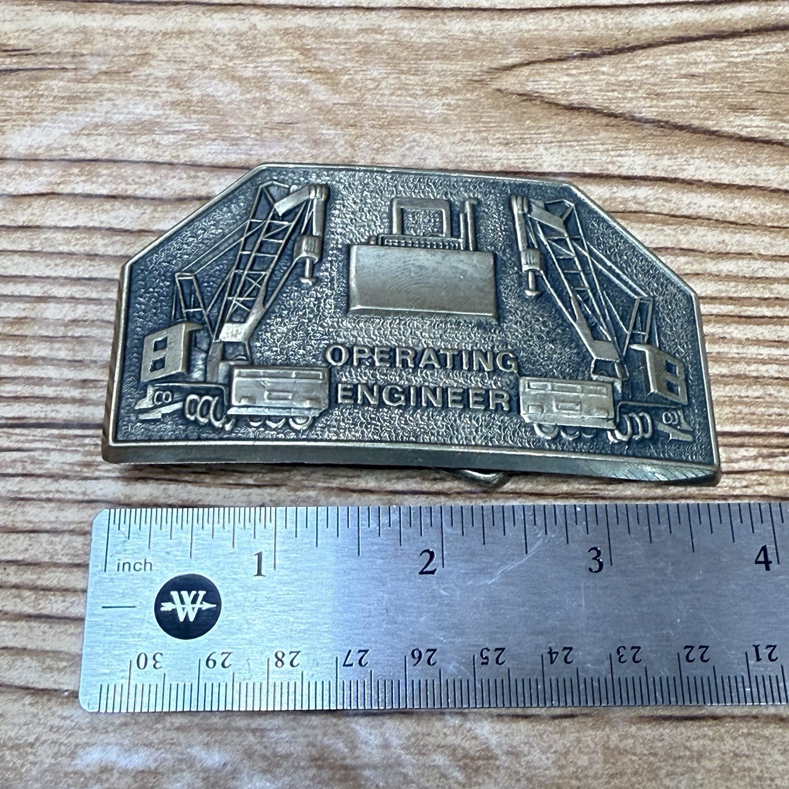 Operating Engineer Belt Buckle Solid Brass VTG 19… - image 3