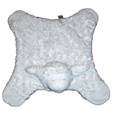 22" Baby Gund White Winky Blanket Comfy Cozy Satin Plush Security Lovey 4043886