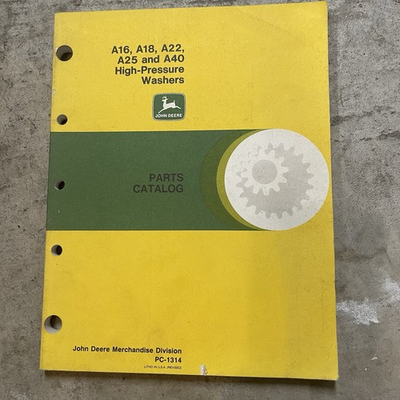 #ad John Deere A16 A18 A22 A25 and A40 High Pressure Washer Parts Catalog PC1314 $15.00