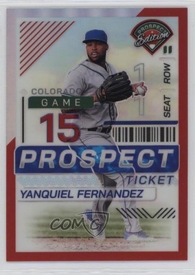 2024 Panini Prospect Edition Red Prizm 41/199 Yanquiel Fernandez #141 05nw