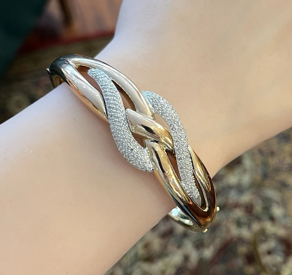 EFFY 钻石铺结风格手镯 14k 玫瑰金-HM2672SA