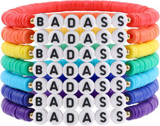 Rainbow Heishi Surfer Bracelets Set for Women Stackable Clay Beaded Bracelets Di