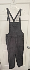 Aerie Werk  Play Corduroy Overalls Womens L Dark Gray Streetwear Gorpcore