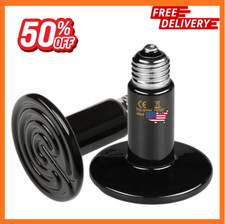 2-Pack Ceramic Heat Emitter,150W Reptile Heat Lamp Bulb, No Light for Amphibian
