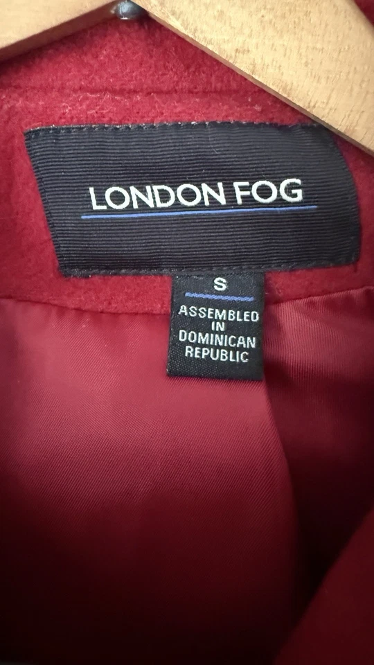 Abrigo para mujer ASO Rory Gilmore Girls rojo lana guisante talla S pecho único London Fog Foto 2 de 4