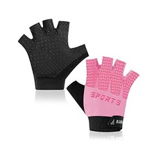 Kids Fingerless Sport Cycling Glove, Non-Slip Toddler Half Finger Small pink