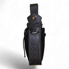 VTG-Inspired Medieval FauxLeather Belt Potion Bottle Pouch Viking Black NWT