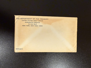 U.S. Mint 1972 Uncirculated Coin Set Original US Mint Envelope (Great Condition)