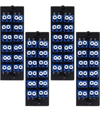 4PCS Fiber Adapter Panel 12 LC UPC Duplex SM for LGX 24 Port OS2 Plates