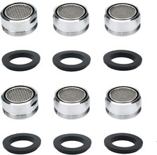 6 Pack Faucet Aerator 2.2 GPM   15/16" Male Thread Filter for Kitchen  Bathroom