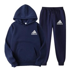 New 2025 Autumn winter Men's Hooded Sweatshirt  Jogging Pants Two-piece Outdoor