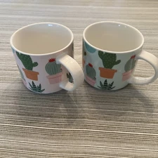 Set Of Two Coco & Lola Cactus Mugs Stackable