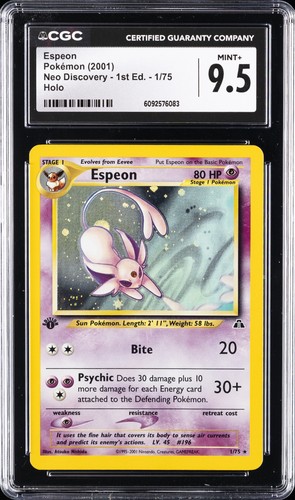 Espeon (1st Edition) graded CGC 9.5 for sale on eBay