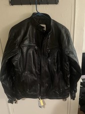 NYC Leather Jackets Mens Black Leather Motorc...
