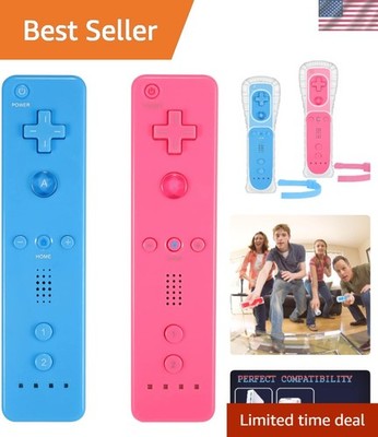 2-Pack Wireless Game Controllers for Wii/Wii U - Includes Wrist Strap & Case