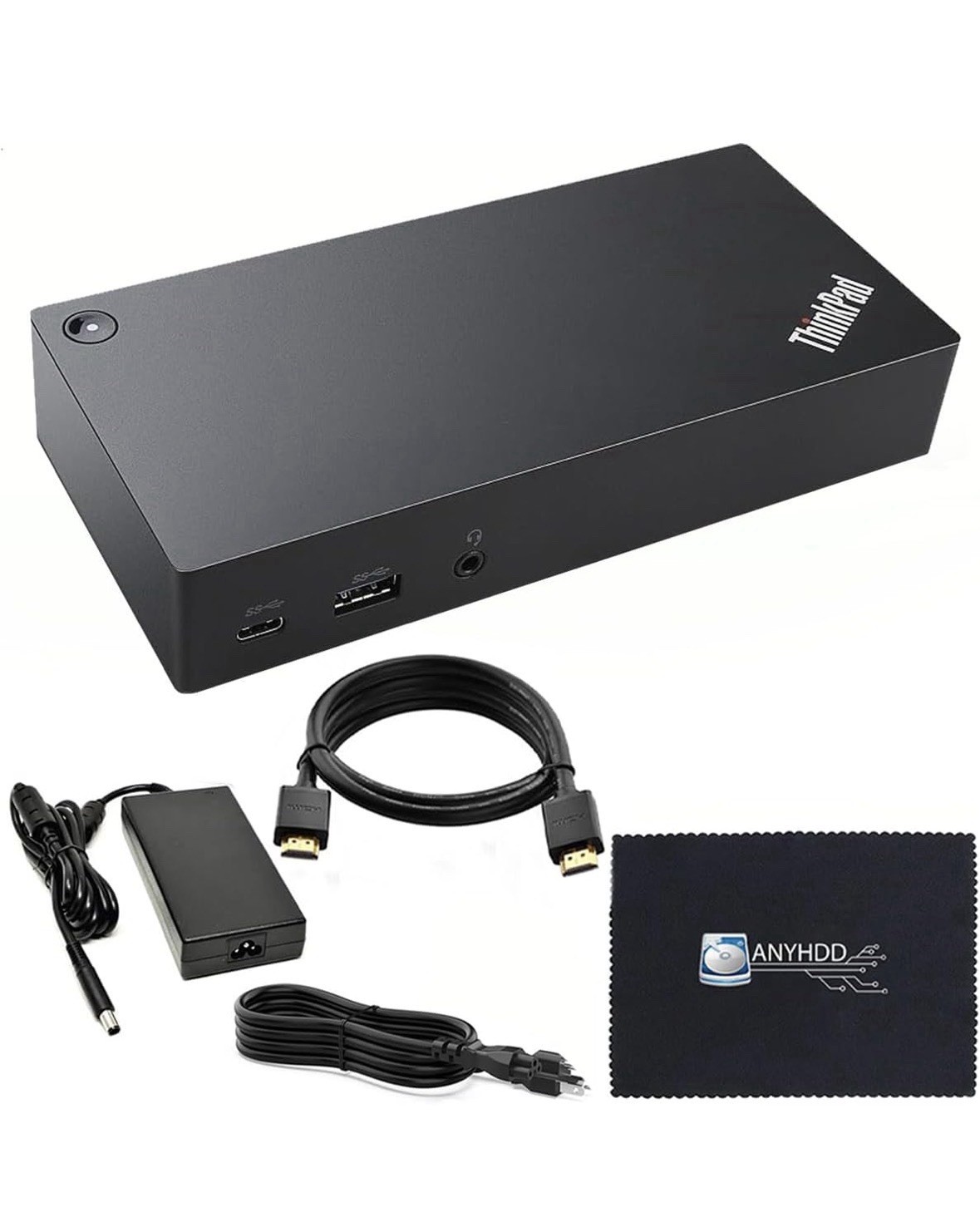 Lenovo Dock Dual Monitor Bundle 90W Adapter HDMI Cable Microfiber Cloth